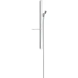 Hansgrohe Unica E Brausestange 27640400 - 90cm - Brausestangen mit verstellbarem Neigungswinkel, selbstarretierendem Schieber und eleganter Ablage aus Sicherheitsglas – ideal für Ihr modernes Badezimmer.