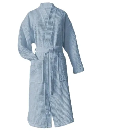 heimtexland Bademantel Waffelpique 100% Baumwolle Typ881 Hellblau XL