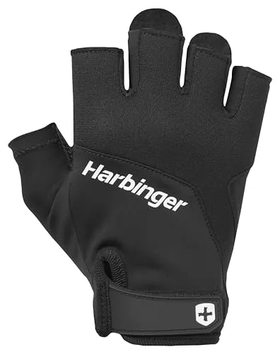 Produktbild Harbinger Training Grip 2.0 Gewichtheberhandschuhe – TechGel gepolsterte Handfläche,Mehrteilige Konstruktion,Handgelenkband – Robuster Schutz für das Fitnessstudio – Unisex, Schwarz, Groß