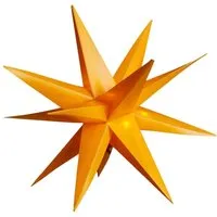Produktbild Lex LED 3D Leuchtstern Ø 25 cm Lichterstern Batterie Timer In-Outdoor Advent Gelb