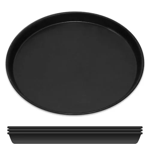 GRÄWE 4er Set Pizza Backblech Ø 28 cm - Küchenhelfer für perfekte Pizzen: Hitzebeständig bis 400 °C und unbeschichtet für knusprige Ergebnisse – Made in Germany!