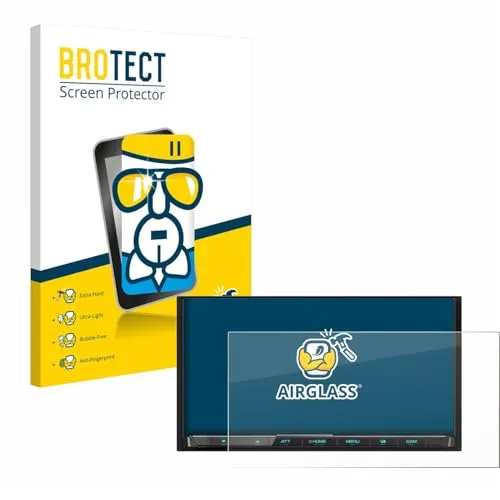 BROTECT Schutzglas für Kenwood DMX8021DABS Schutzfolie Panzer Folie Glas Displayschutz Made in Germany [Kratzfest 9H, Anti-Fingerprint,Transparent]