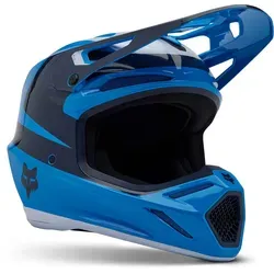 FOX V3 Divider MIPS Motocross Helm, blau, Größe 2XL für Männer - Hochwertiger Motocross Helm mit MIPS® für optimale Sicherheit. Leichte Glasfaserverbundschale und verstellbares Visier für individuellen Komfort beim Fahren.