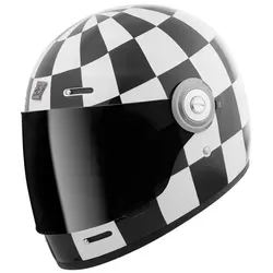 Bogotto V135 Diamante Helm XL, schwarz-weiss - Motorradhelm mit robuster Fiberglas-Schale, kratzfestem Visier und effektivem Ventilationssystem für optimalen Fahrkomfort.