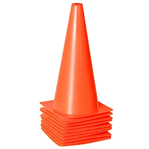 30cm Pylonen, 10 Stück Hütchen Fussball Markierungskegel für Outdoor-Aktivitäten und Festliche Veranstaltungen, Verkehrshütchen Kegel für Fußball, Sport & Hundetraining (Orange)