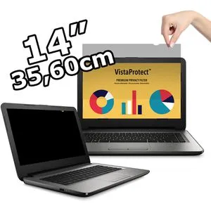 VistaProtect Blickschutzfilter Premium, VISTA140L, für 14 Zoll / 16:9 Laptops, mit Blaulichtfilter