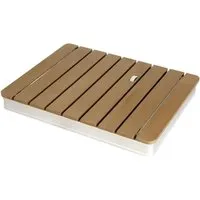 DELUKE Gartendusche Outdoor Eckig TYLIX WPC Bodendusche 4m Fontänenhöhe Außendusche Rutschfest Saunadusche Campingdusche Wetterfest