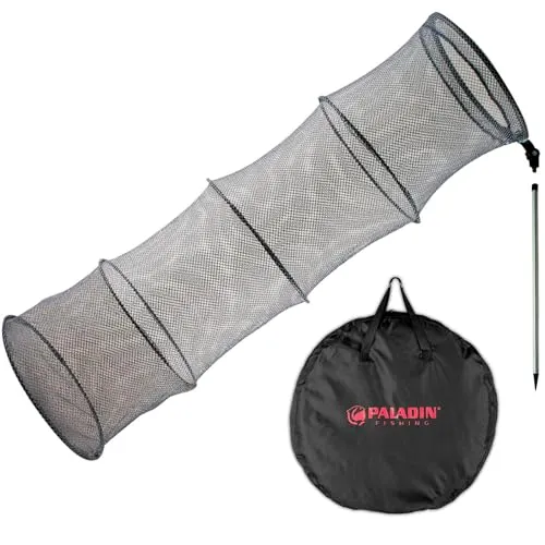 Paladin Setzkescher 200cm + Erdspiess, Kescher zum Fische hältern, Fischkescher, Angelkescher, Fischnetz