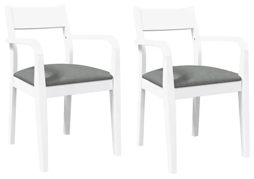 vidaXL Esszimmerstühle mit Kissen 2 STK. Weiß von vidaXL