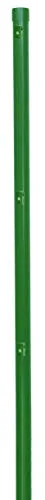 Ein Metall Zaunpfosten Ø 34 mm für 80cm hohe Zaunanlagen grün RAL 6005. Incl. 3 montierter Spanndrahthalter und Pfostenkappe. Pfosten Länge 130cm zum einbetonieren.