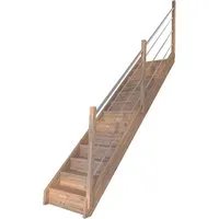 StarWood Treppe Mykonos Eiche Gerade mit Setzstufen und Edelstahl-Geländer - Hochwertige gerade Treppe aus zertifiziertem Eichenleimholz mit stabiler Konstruktion. Das Holz-Edelstahl-Geländer sorgt für zeitlose Eleganz und Sicherheit. Ideal für individuelle Anpassungen im Innenbereich.