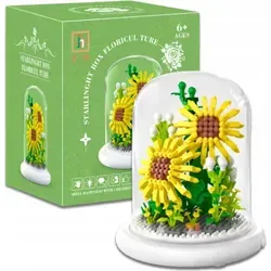 Blumenstrauß-Baustein-Set „Blume in einer Kuppel“, 590 Teile.