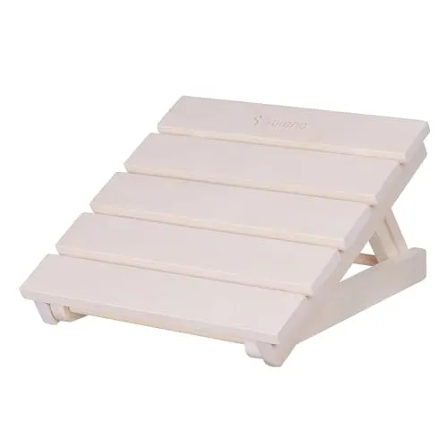 Suleno Sauna Kopfstütze JARI aus Espenholz – ergonomische, 3-fach verstellbare Nackenstütze für Sauna & Wellness – hochwertige, stabile und komfortable Saunakopfstütze