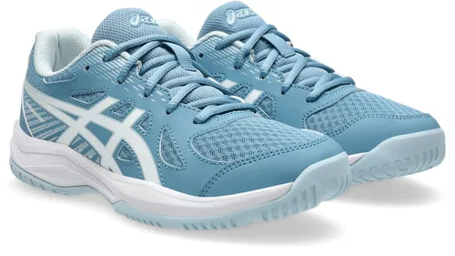 ASICS UPCOURT 6 GS Hallenschuh für Mädchen, Gr. 35,5, Saba Blau/Weiß - Ideal für Handball und Volleyball: Der ASICS Hallenschuh mit atmungsaktivem Obermaterial bietet optimalen Komfort und rutschfeste Gummisohle für sicheren Halt. Perfekt für dein nächstes Training!