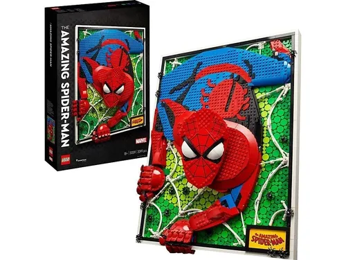 LEGO 31209 ART The Amazing Spider-Man Poster - 3D Wandbild-Set mit individuellem Design und kreativem Soundtrack für Superhelden-Fans