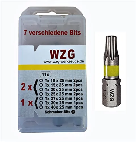 St Profi Torx Bits in den gängigen Größen 11St,2xTx10,2xTx15,2xTx20,2xTx25,1xTx27,1xTx30,1xTx40 (1) 1 x 11