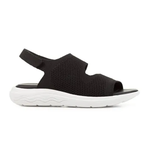 Geox Damen Spherica Ec5 Sport Sandal, Schwarz, 38 EU