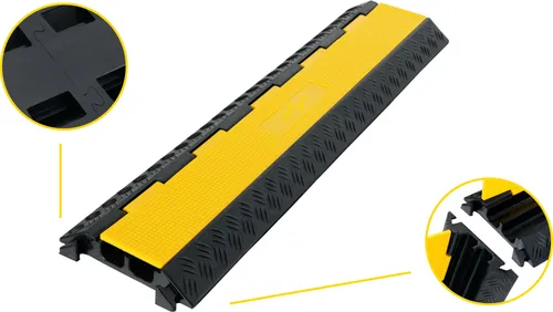 Pronomic Protector 2-100L V3 Kabelbrücke - Kabelbrücke für den Außeneinsatz, belastbar bis 7,5 t, mit verbessertem Schwalbenschwanz-Verbinder für optimale Sicherheit und Stabilität.