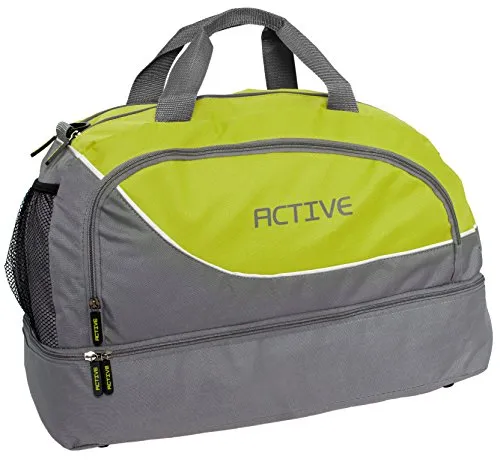 BRUBAKER Sporttasche Active - 30 L Trainingstasche mit Nassfach für Sport Fitness Schwimmen Reisen - Fitnesstasche für Damen und Herren - Reisetasche mit Handy Fach Bodenfach Standfüßen Grün