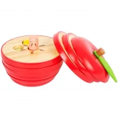 Small Foot Lernspiel Logisteck Apfel - Klassische Puzzles, fördert spielerisch logisches Denken und Feinmotorik, farbenfrohe Raupen und hochwertiges Vollholzdesign für Kinder ab 3 Jahren.
