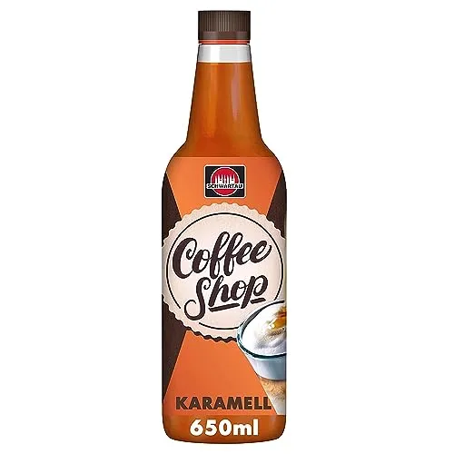 Schwartau Coffee Shop Karamell Sirup | Kaffeesirup | 650 ml | Latte, Cappuccino & Co | Auch für Tee, Desserts & Backen | Natürliche Aromen | Ergiebige Großflasche | Barista-Genuss zuhause