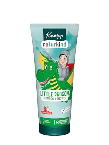 Kneipp Naturkind Drachenkraft Shampoo und Dusche - nature kids Little Dragon Shampoo und Shower - Kinderduschgel 2 in 1 mit Drachenfruchtduft - tränenfrei und leicht kämmbar - vegan 200ml
