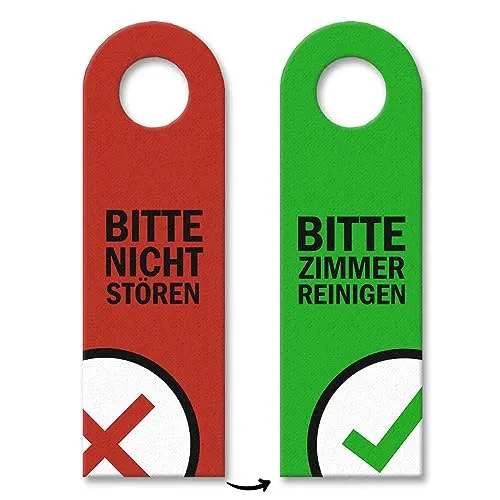 trendaffe - Bitte Nicht stören oder Zimmer reinigen Türhänger mit Symbolen in Rot-Grün Hotel