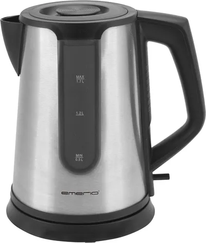Emerio WK-110107 Wasserkocher Edelstahl 1,7 Liter - Wasserkocher aus Edelstahl mit 2200 Watt Leistung für schnelles Kochen, ideal für Tee und Kaffee. Kapazität von 1,7 Litern, perfekt für Familien und Gäste.