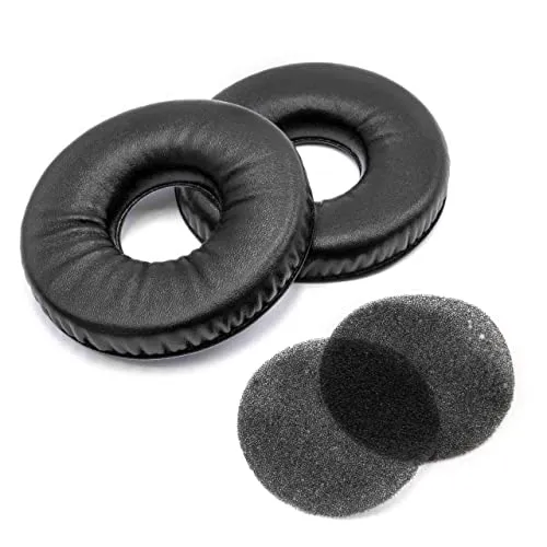 vhbw 2X Ohrpolster kompatibel mit AKG K141, K141M, K121, K121S, K121 Studio Kopfhörer Headset, Polyurethan Schwarz, Glänzend