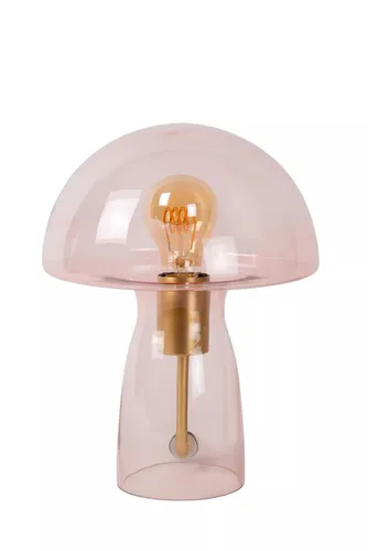 Tischlampe Glas Wohnzimmer Pink 28 cm E27 Schlafzimmer Tischleuchte Nachttisch