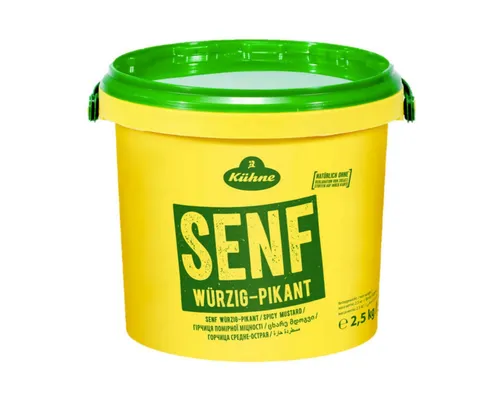 Kühne Saucen, Kuehne Senf wuerzig pikant aromatisch abgestimmt im Becher 2500g