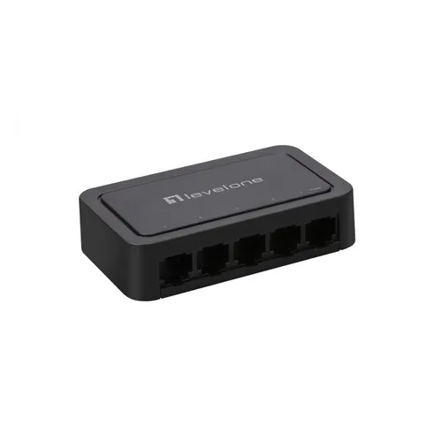 LevelOne Switch 5x FE FEU-0512 - 5-Port 10/100 Mbps Netzwerk-Switch, Plug-and-Play für einfache Installation und flexibles Netzwerkmanagement