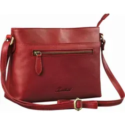 Benthill Damen Handtasche aus Echt-Leder - Vintage Umhängetasche in Rot, robustes Rindsleder mit viel Stauraum und elegantem Design