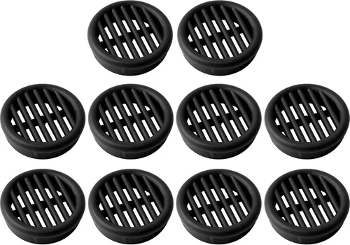 10x Lüftungsgitter Rund Kunststoff 35 mm Abluftgitter Lüftungsloch Schwarz