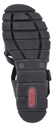 Rieker Damen Klassische Sandalen 68063 - Wanderschuhe, bequeme Sandalen mit 6,4 cm Keilabsatz und Klettverschluss für optimalen Halt – ideal für warme Sommertage.