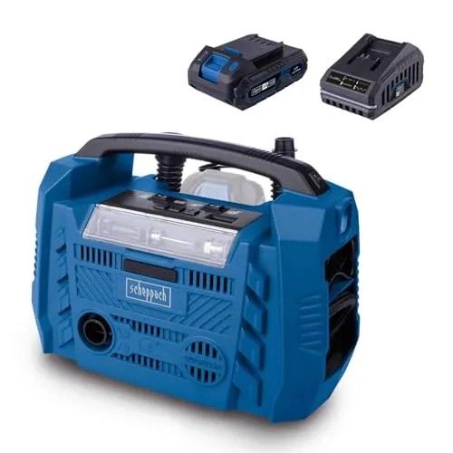 Scheppach Akku Kompressor Airforce 6 – Mobiler 3-in-1 Kompressor