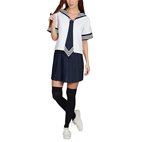 Andrea Moden - Kostüm Matrosin, Faltenrock und Oberteil mit angenähter Krawatte, Marine, Schuluniform, Cosplay, Mottoparty, Karneval