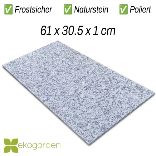 Granitplatte Terrassenplatte G602 grau poliert 61x30,5 cm