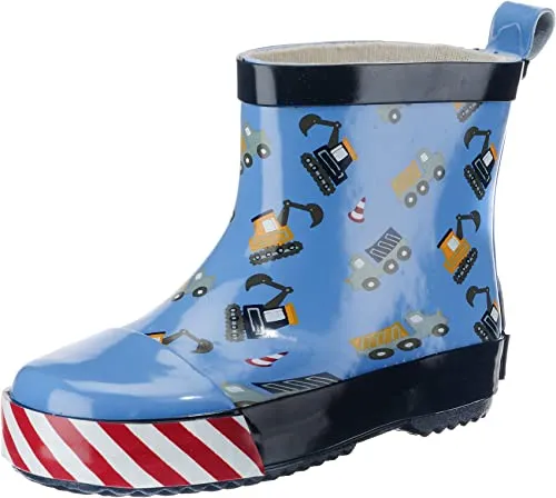 Playshoes Gummistiefel Halbschaft Regenstiefel, Baustelle, 23 EU - Stiefel für Mädchen, wasserdichte und praktische Regen-Boots mit kurzem Schaft und Reflektoren für zusätzliche Sicherheit, ideal für verregnete Tage.
