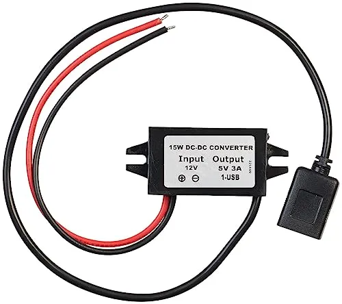 revolt DCDC Wandler: DC/DC-Spannungswandler für 12/24 V zu 5 V, 3 A, IP67, USB-A-Buchse (Spannungswandler DC DC Step Down, USB Spannungsregler, Überspannungsschutz)