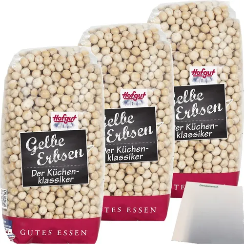 Hofgut Gelbe Erbsen 3er Pack 3x500g Beutel usy Block