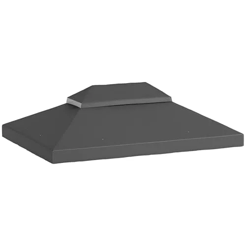Outsunny Ersatzdach für Pavillon 3 x 4m – Dunkelgrau