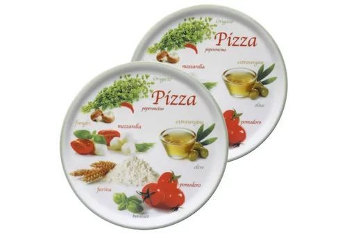 MamboCat Pizzateller 2er Set Napoli, grün 33cm - Pizzateller aus hochwertigem Porzellan, ideal für Pizza-Liebhaber und perfekt für gesellige Abende.