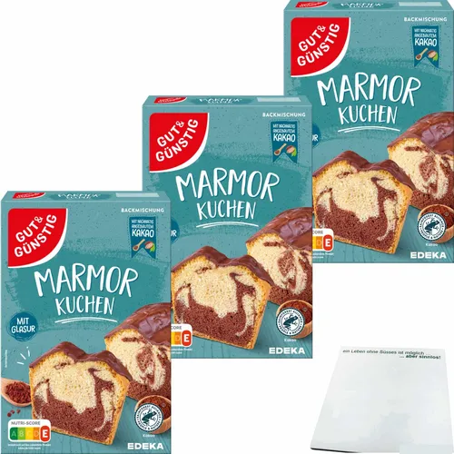 G&G Marmorkuchen mit Glasur 3er Pack 3x480g Packung usy Block