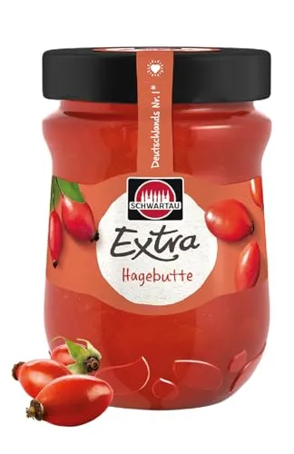 Schwartau Extra Hagebutte, Konfitüre, 340g | Für Frühstück & Brunch | Ideal zum Backen | Mit Fruchtstückchen | Ohne Zusatzstoffe | Qualität seit Generationen