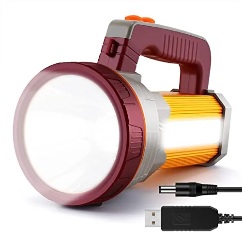 AF-WAN LED LED Suchscheinwerfer Wiederaufladbare Handheld Scheinwerfer Hochleistungs Super Bright 9000 MA 7000 LUMENS CREE Taktische Scheinwerfer Fackel Laterne Taschenlampe (Gold)