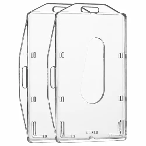 Zweiseitiger Horizontaler und Vertikaler Ausweishalter 2 Stück, Transparente Ausweishülle Ausweishalter Kartenhalter oder Namenschilder für Lanyards, Ausweiskartenhalter für Büro Schule