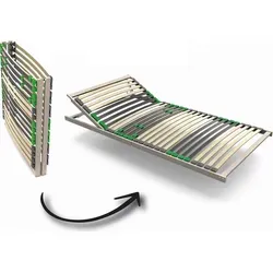Lattenrost2go 90x200 cm - Verstellbares Kopfteil - Lattenrost für Kaltschaummatratzen, bis 140 kg belastbar, fertig montiert für einfachen Aufbau, mit 28 flexiblen Federleisten für optimalen Schlafkomfort.