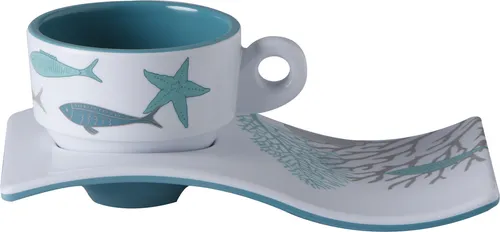 Espressotasse mit Welle Untersetzer, Melamin, Coastal - Serie einzeln