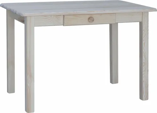 Massiver Kiefernholztisch mit Schublade 120 x 70 cm